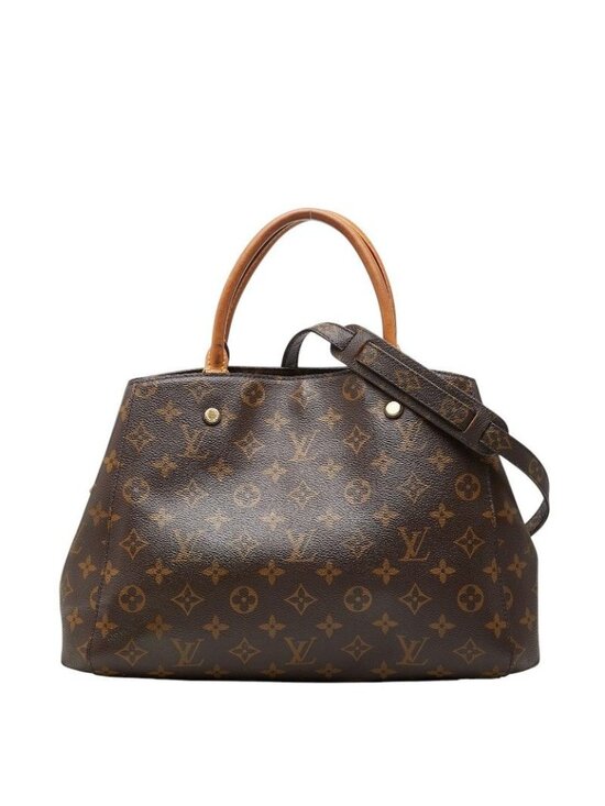 Louis Vuitton Handbags - Louis Vuitton Monogram Montaigne MM 2-Way Shoulder Bag Brown Leather
